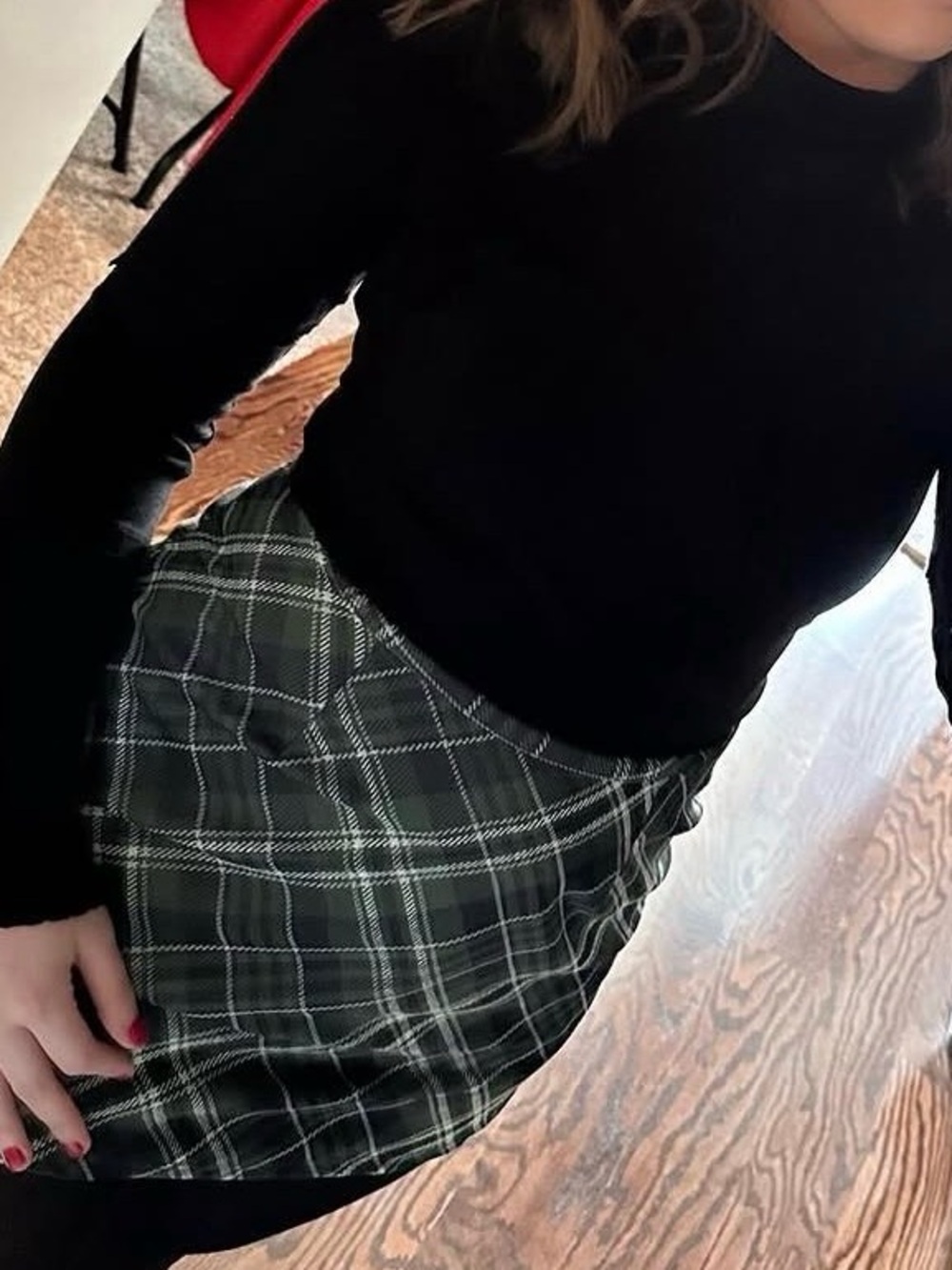 Altered State plaid mini skit and shirt